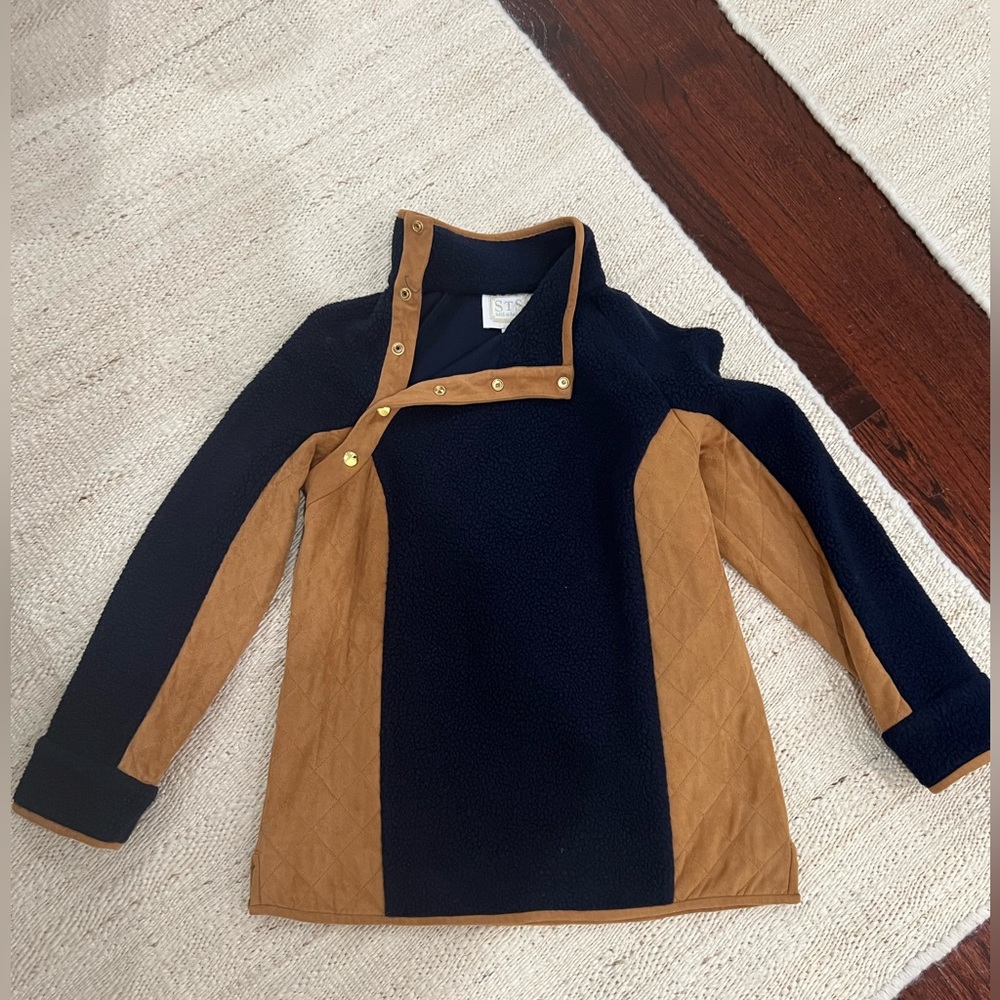 Sail to Sable fleece pullover button up collar size M